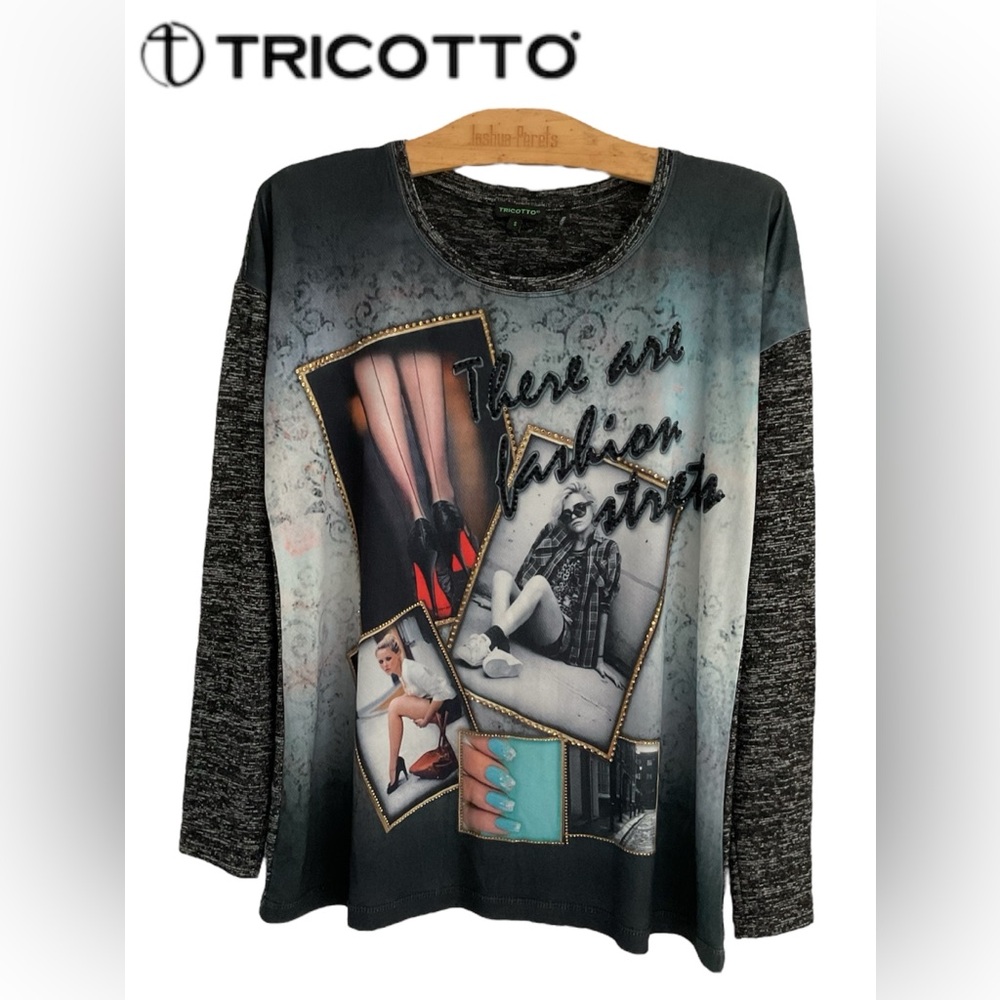 Tricotto💜Black and Gray Knit Top